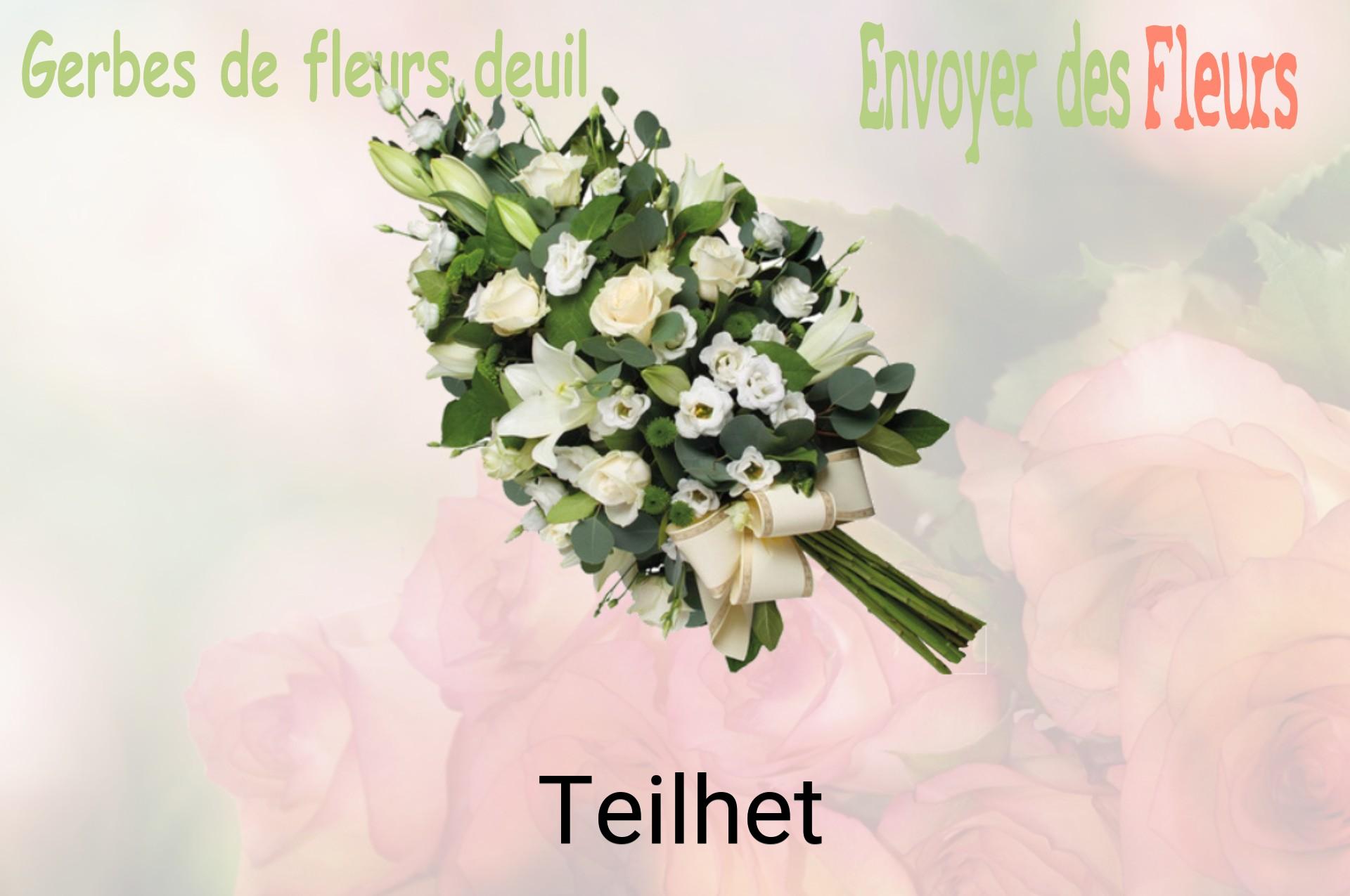 Gerbe de fleurs de deuil livrée à Teilhet
